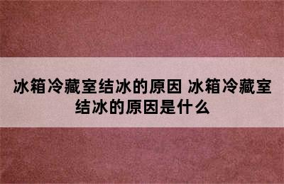 冰箱冷藏室结冰的原因 冰箱冷藏室结冰的原因是什么